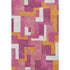 8' X 10' Pink Ivory And Orange Geometric Washable Area Rug With UV Protection