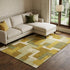 9' X 12' Wheat Ivory And Gold Geometric Washable Area Rug With UV Protection