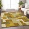 9' X 12' Wheat Ivory And Gold Geometric Washable Area Rug With UV Protection