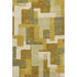 9' X 12' Wheat Ivory And Gold Geometric Washable Area Rug With UV Protection