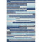 5' X 8' Blue Ivory And Gray Striped Washable Area Rug With UV Protection
