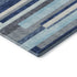 5' X 8' Blue Ivory And Gray Striped Washable Area Rug With UV Protection