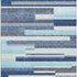 5' X 8' Blue Ivory And Gray Striped Washable Area Rug With UV Protection