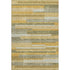 9' X 12' Amber Ivory And Gray Striped Washable Area Rug With UV Protection