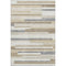 5' X 8' Ivory Gray And Beige Striped Washable Area Rug With UV Protection
