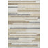 5' X 8' Ivory Gray And Beige Striped Washable Area Rug With UV Protection