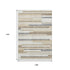 9' X 12' Ivory Gray And Beige Striped Washable Area Rug With UV Protection