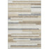 9' X 12' Ivory Gray And Beige Striped Washable Area Rug With UV Protection