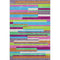5' X 8' Lavender Orange And Lime Green Striped Washable Area Rug With UV Protection