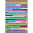 5' X 8' Lavender Orange And Lime Green Striped Washable Area Rug With UV Protection