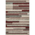 5' X 8' Merlot Gray And Beige Striped Washable Area Rug With UV Protection