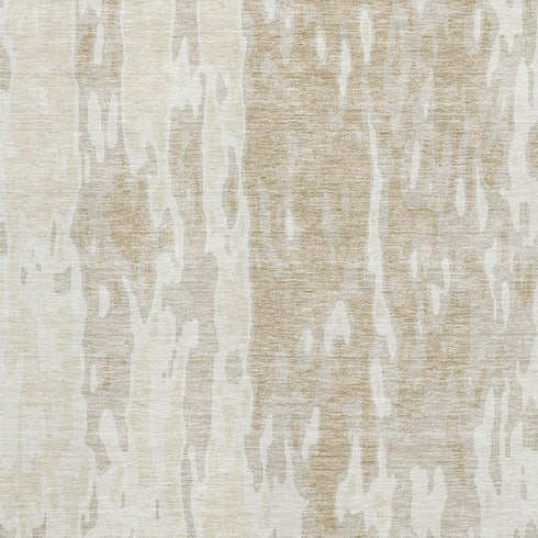5' X 8' Beige Ivory And Tan Abstract Washable Area Rug With UV Protection