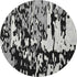 8' Black Ivory And Gray Abstract Washable Round Rug With UV Protection