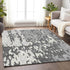 8' X 10' Gray Ivory And Silver Abstract Washable Area Rug With UV Protection