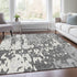 8' X 10' Gray Ivory And Silver Abstract Washable Area Rug With UV Protection