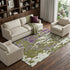 8' X 10' Olive Green Purple And Ivory Abstract Washable Area Rug With UV Protection