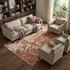 9' X 12' Rust Beige And Peach Abstract Washable Area Rug With UV Protection