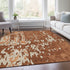 9' X 12' Rust Beige And Peach Abstract Washable Area Rug With UV Protection