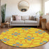 8' Yellow Blue And Red Geometric Washable Round Rug With UV Protection