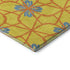 8' Yellow Blue And Red Geometric Washable Round Rug With UV Protection