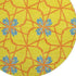 8' Yellow Blue And Red Geometric Washable Round Rug With UV Protection