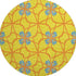 8' Yellow Blue And Red Geometric Washable Round Rug With UV Protection