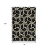 8' X 10' Black Beige And Ivory Geometric Washable Area Rug With UV Protection