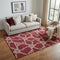 5' X 8' Burgundy And Gray Geometric Washable Area Rug With UV Protection
