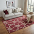 5' X 8' Burgundy And Gray Geometric Washable Area Rug With UV Protection