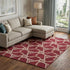 8' X 10' Burgundy And Gray Geometric Washable Area Rug With UV Protection