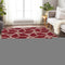 8' X 10' Burgundy And Gray Geometric Washable Area Rug With UV Protection