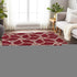 8' X 10' Burgundy And Gray Geometric Washable Area Rug With UV Protection