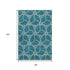 8' X 10' Teal Beige And Copper Geometric Washable Area Rug With UV Protection