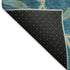 8' X 10' Teal Beige And Copper Geometric Washable Area Rug With UV Protection