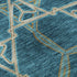 8' X 10' Teal Beige And Copper Geometric Washable Area Rug With UV Protection