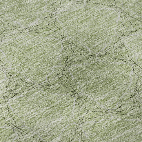 8' X 10' Artichoke Green And Ivory Geometric Washable Area Rug With UV Protection
