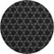 8' Black And Ivory Geometric Washable Round Rug With UV Protection