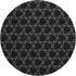 8' Black And Ivory Geometric Washable Round Rug With UV Protection