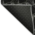 8' Black And Ivory Geometric Washable Round Rug With UV Protection