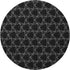 8' Black And Ivory Geometric Washable Round Rug With UV Protection