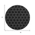 8' Black And Ivory Geometric Washable Round Rug With UV Protection