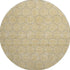 8' Wheat Ivory And Gray Geometric Washable Round Rug With UV Protection