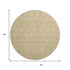 8' Wheat Ivory And Gray Geometric Washable Round Rug With UV Protection