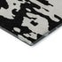 8' Black And Ivory Abstract Washable Round Rug With UV Protection
