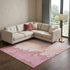 8' X 10' Blush And Pink Abstract Washable Area Rug With UV Protection