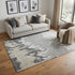 5' X 8' Gray And Silver Abstract Washable Area Rug With UV Protection