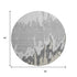 8' Gray And Silver Abstract Washable Round Rug With UV Protection