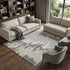 8' X 10' Gray And Silver Abstract Washable Area Rug With UV Protection