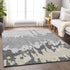 8' X 10' Gray And Silver Abstract Washable Area Rug With UV Protection