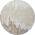 8' Ivory Beige And Khaki Abstract Washable Round Rug With UV Protection